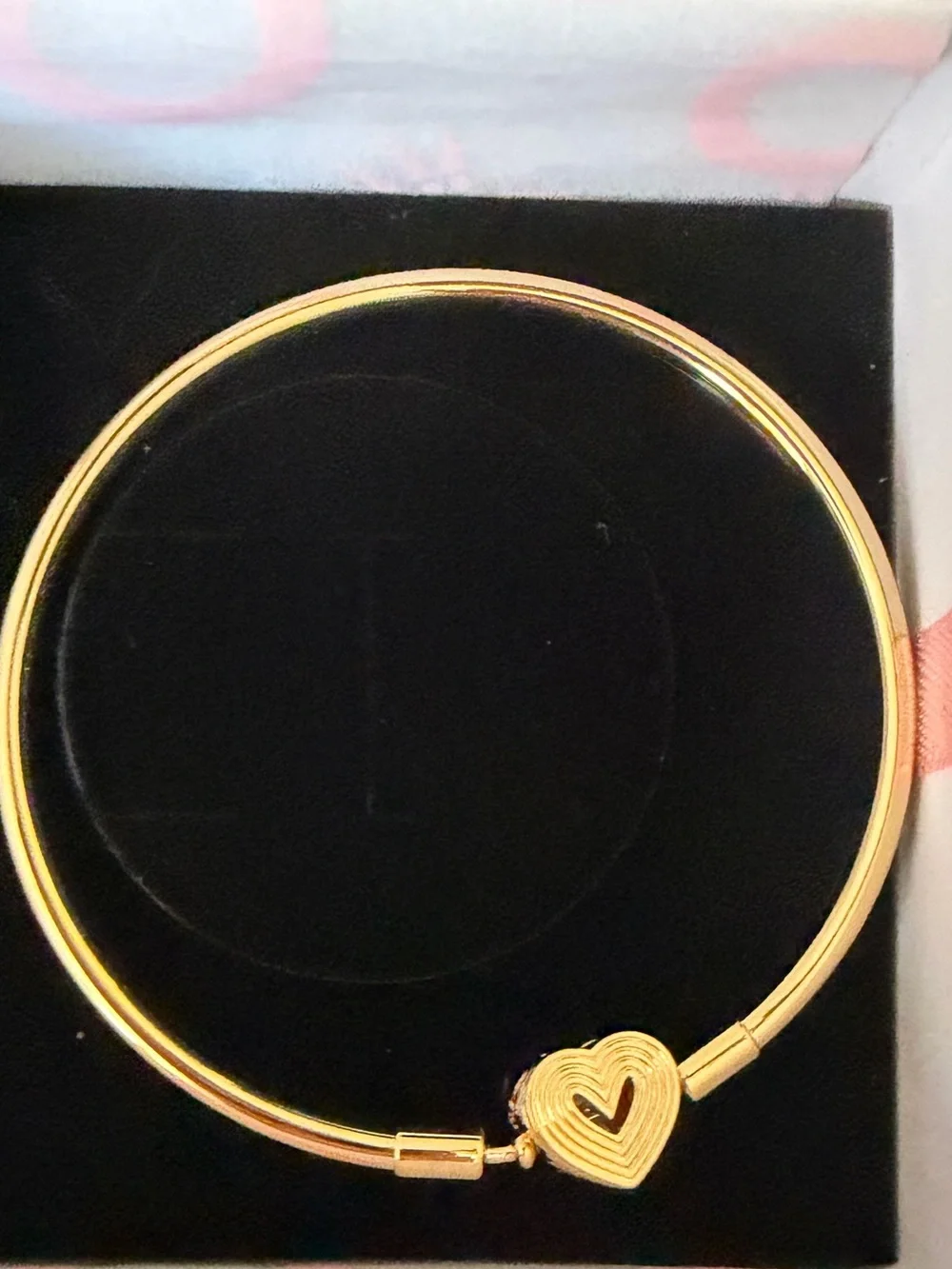 Pandora Radiating Heart Clasp Bangle - 14k Gold Plated - NWOT
